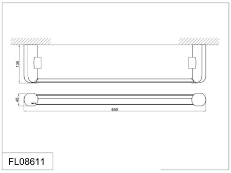 Полка стеклянная с бортиком RUSH Flores FL08611